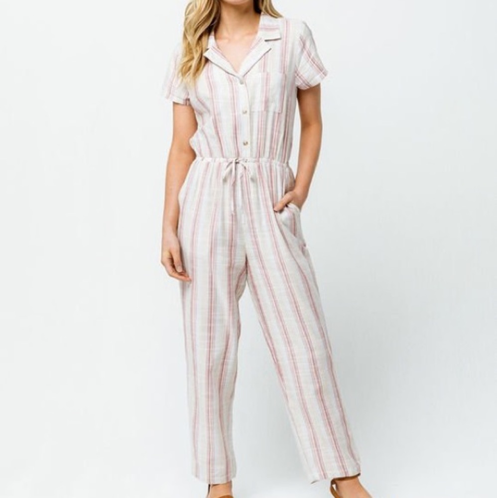 🔥Sky And Sparrow Tie Waist Jumpsuit